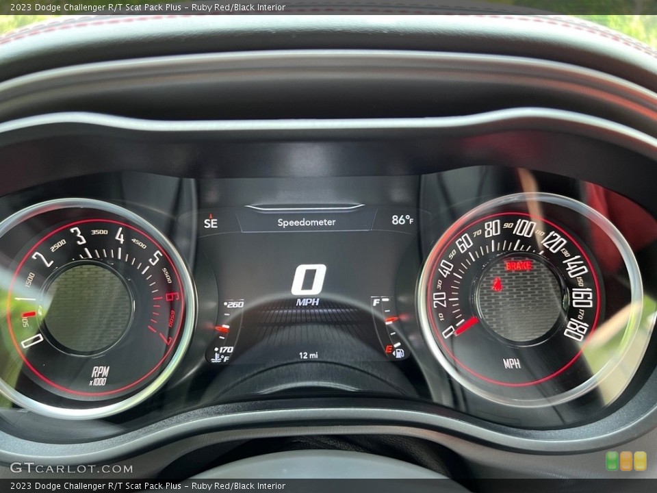 Ruby Red/Black Interior Gauges for the 2023 Dodge Challenger R/T Scat Pack Plus #146350473