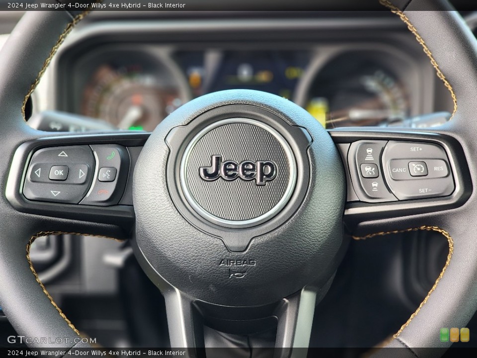 Black Interior Steering Wheel for the 2024 Jeep Wrangler 4-Door Willys 4xe Hybrid #146350567