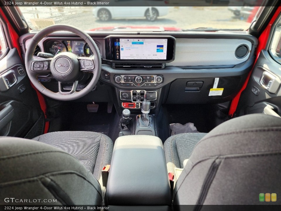 Black Interior Dashboard for the 2024 Jeep Wrangler 4-Door Willys 4xe Hybrid #146350909