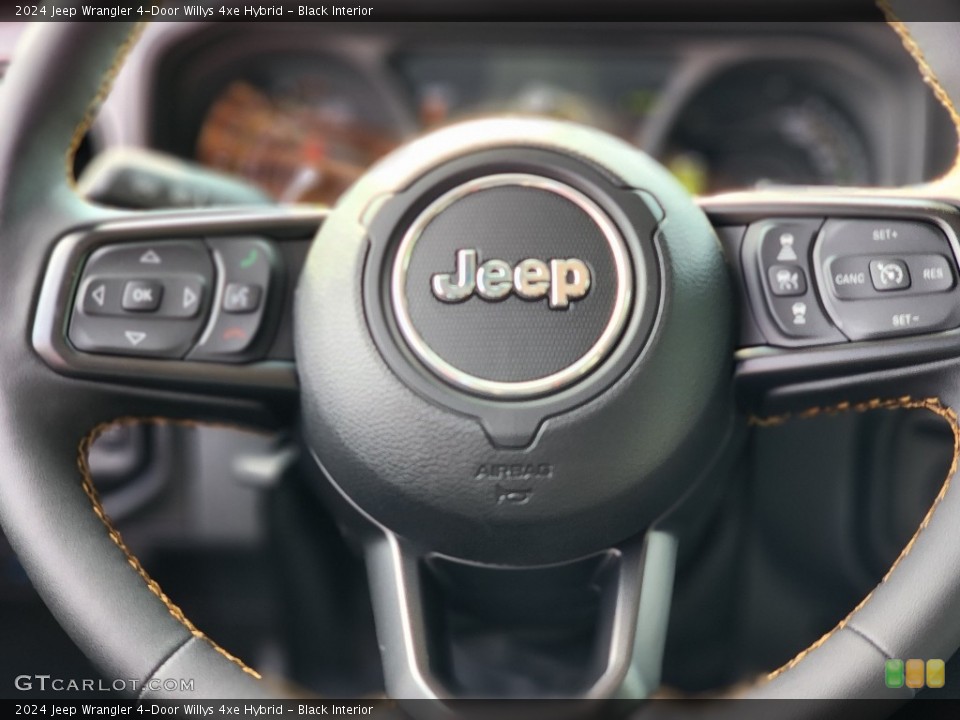 Black Interior Steering Wheel for the 2024 Jeep Wrangler 4-Door Willys 4xe Hybrid #146350924
