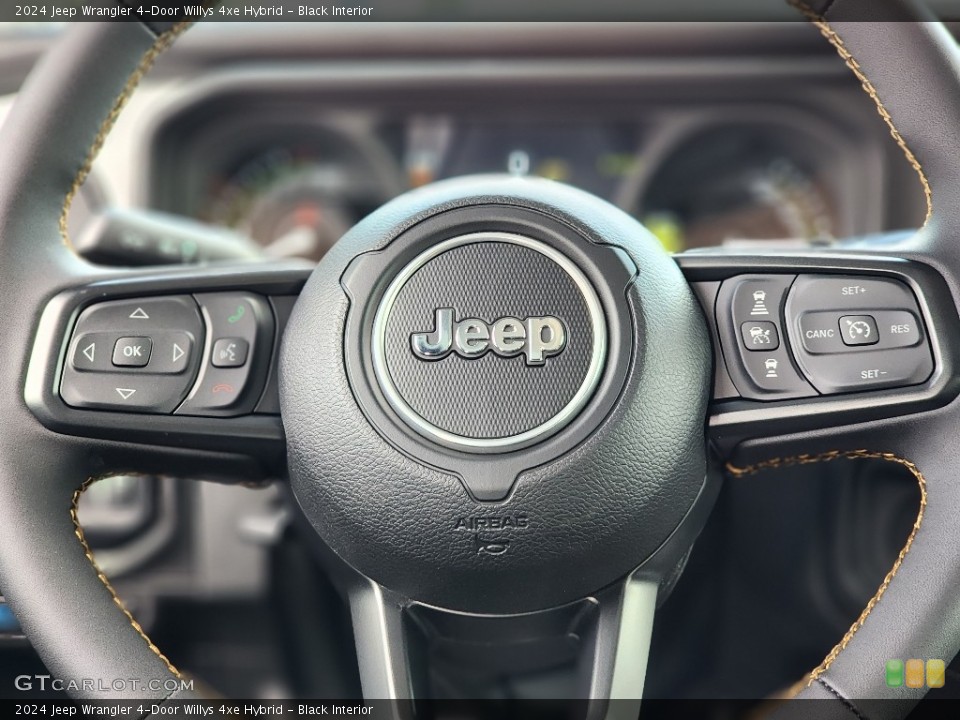 Black Interior Steering Wheel for the 2024 Jeep Wrangler 4-Door Willys 4xe Hybrid #146351281