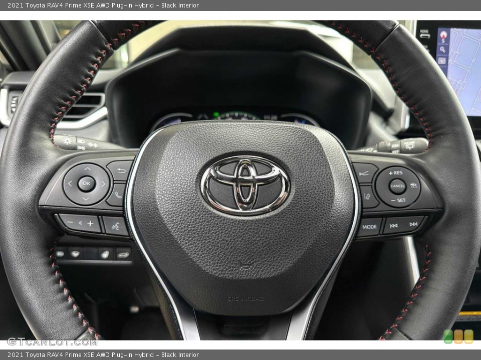 Black Interior Steering Wheel for the 2021 Toyota RAV4 Prime XSE AWD Plug-In Hybrid #146351941