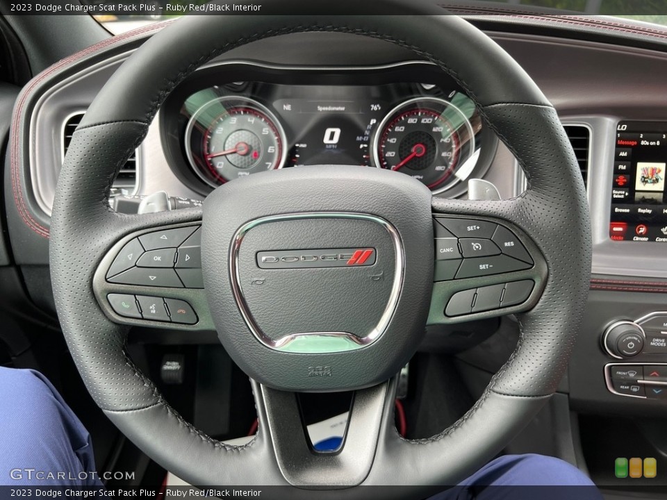 Ruby Red/Black Interior Steering Wheel for the 2023 Dodge Charger Scat Pack Plus #146352448