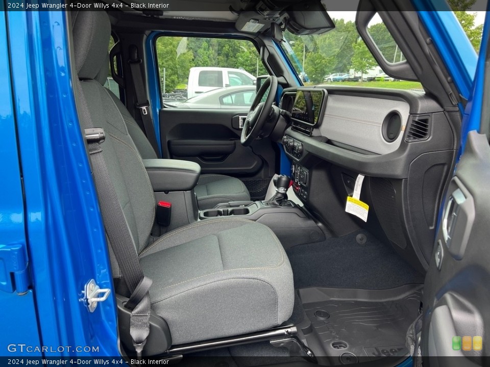 Black Interior Front Seat for the 2024 Jeep Wrangler 4-Door Willys 4x4 #146356517