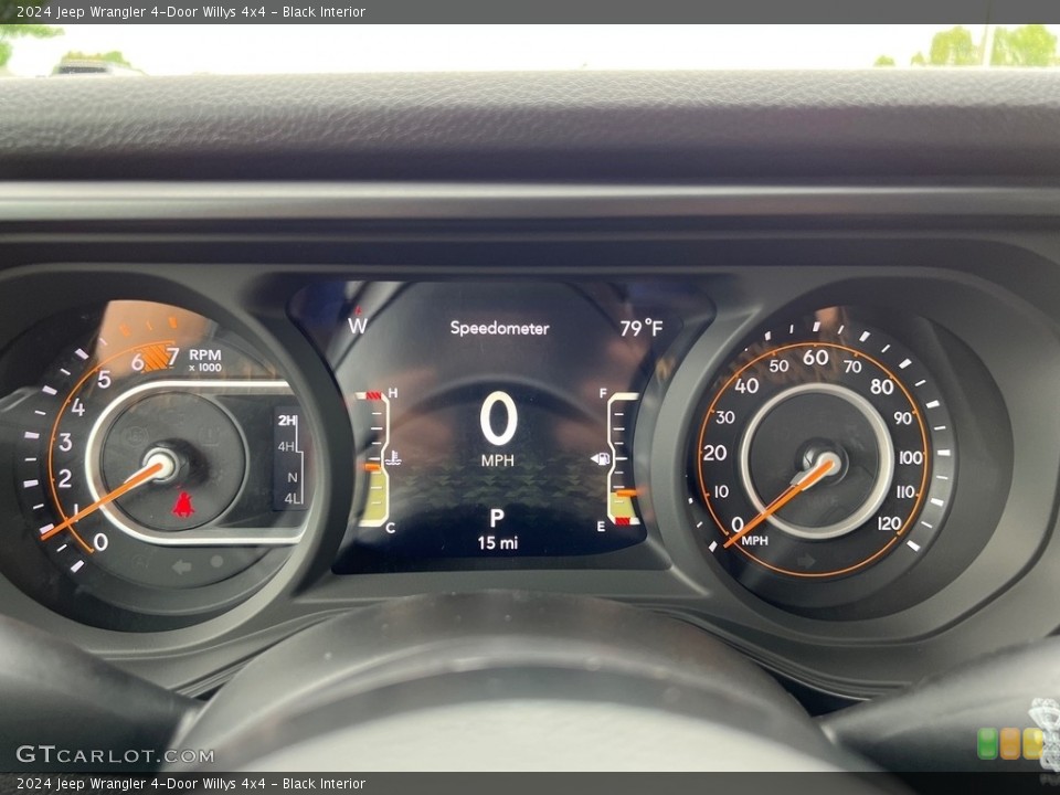 Black Interior Gauges for the 2024 Jeep Wrangler 4-Door Willys 4x4 #146356594