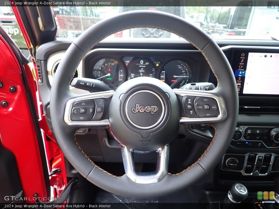 Black Interior Steering Wheel for the 2024 Jeep Wrangler 4-Door Sahara 4xe Hybrid #146357415
