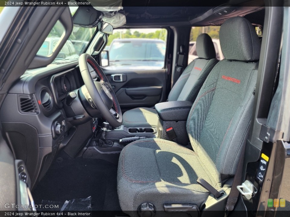Black Interior Front Seat for the 2024 Jeep Wrangler Rubicon 4x4 #146358984