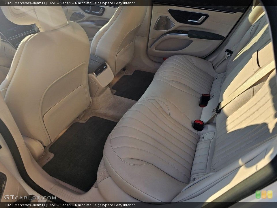 Macchiato Beige/Space Gray Interior Rear Seat for the 2022 Mercedes-Benz EQS 450+ Sedan #146360678