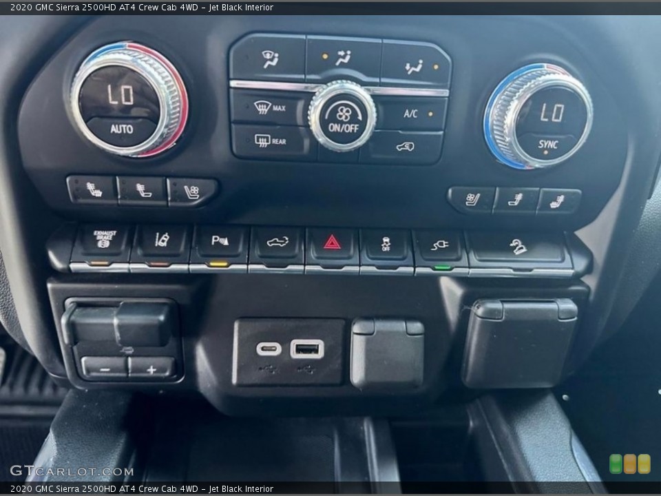 Jet Black Interior Controls for the 2020 GMC Sierra 2500HD AT4 Crew Cab 4WD #146360927