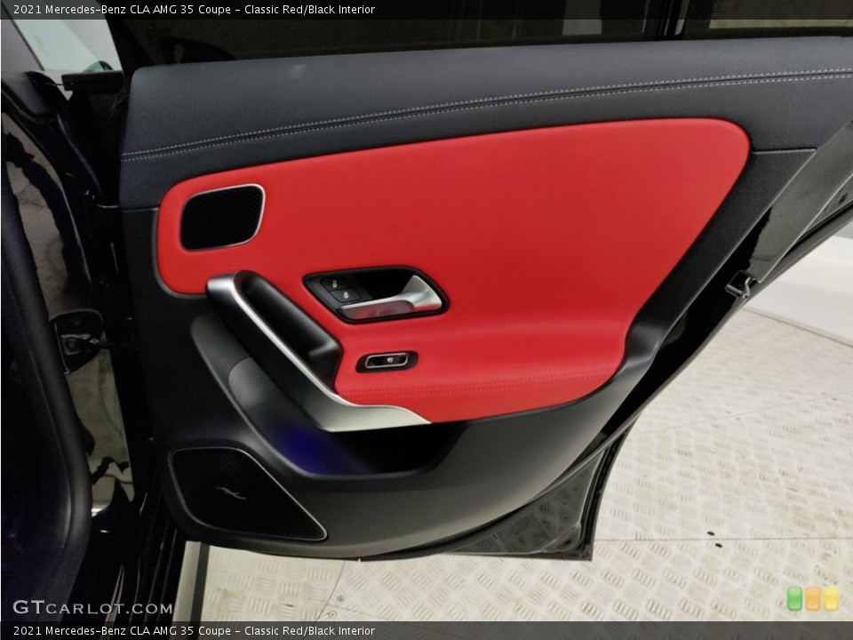 Classic Red/Black Interior Door Panel for the 2021 Mercedes-Benz CLA AMG 35 Coupe #146362728