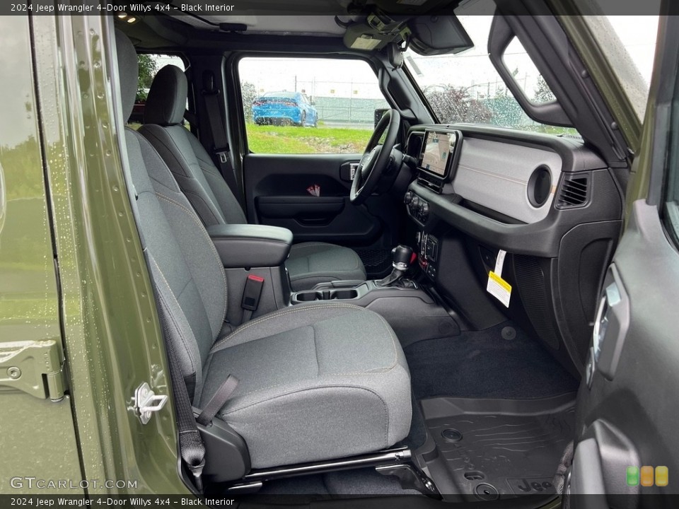 Black Interior Front Seat for the 2024 Jeep Wrangler 4-Door Willys 4x4 #146363883