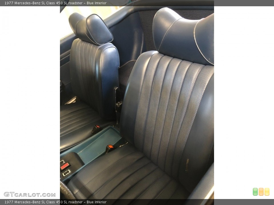 Blue Interior Front Seat for the 1977 Mercedes-Benz SL Class 450 SL roadster #146367070