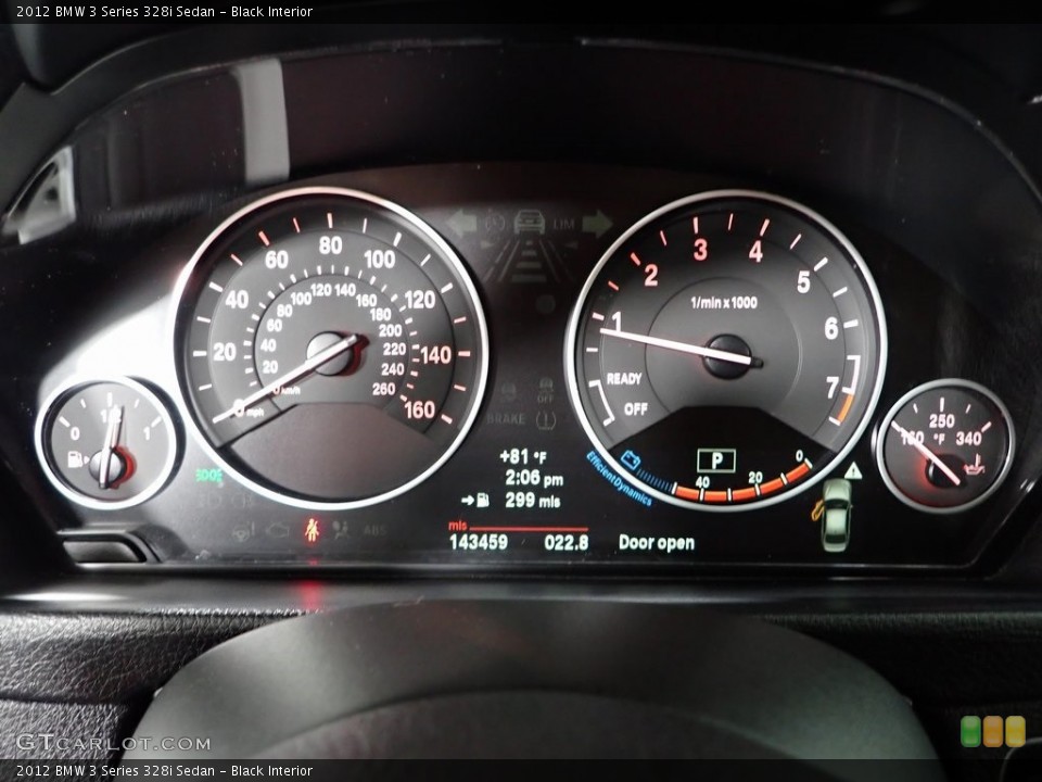 Black Interior Gauges for the 2012 BMW 3 Series 328i Sedan #146369371