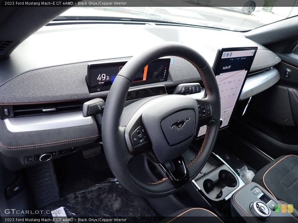 Black Onyx/Copper Interior Steering Wheel for the 2023 Ford Mustang Mach-E GT eAWD #146371892