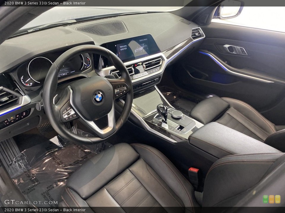 Black Interior Front Seat for the 2020 BMW 3 Series 330i Sedan #146372017