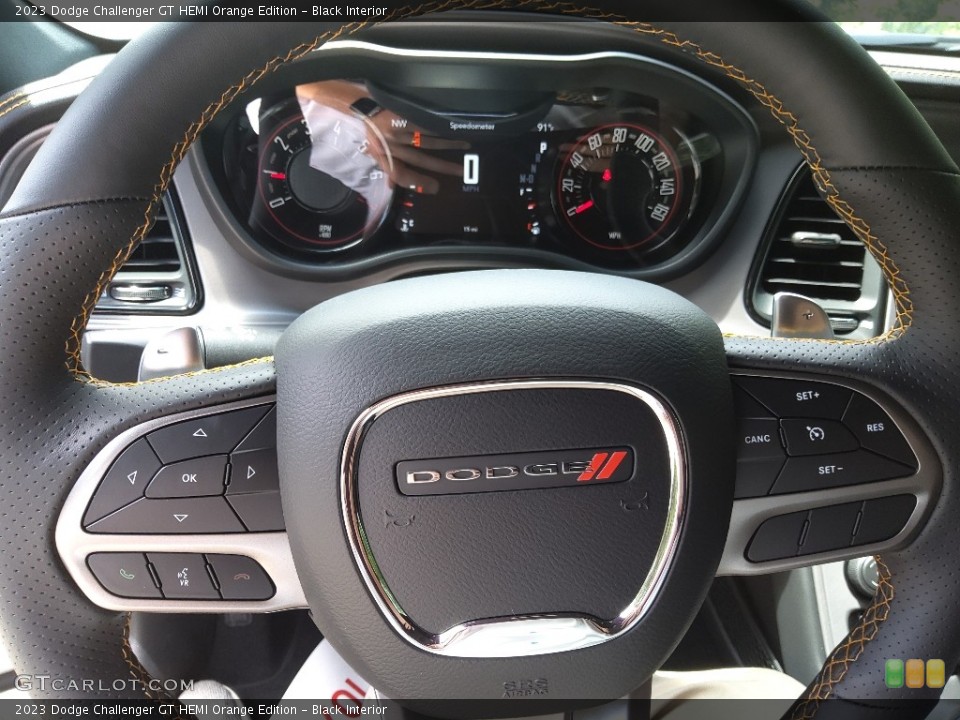 Black Interior Steering Wheel for the 2023 Dodge Challenger GT HEMI Orange Edition #146373236