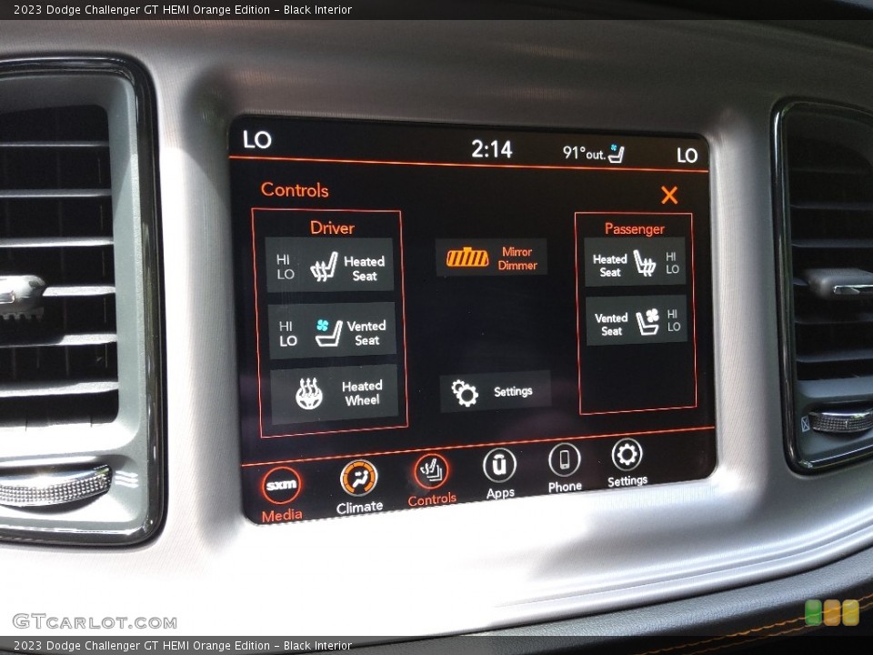 Black Interior Controls for the 2023 Dodge Challenger GT HEMI Orange Edition #146373305