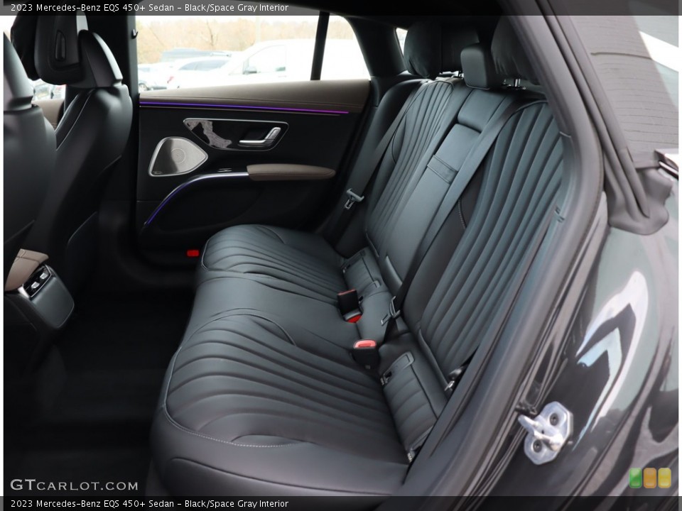 Black/Space Gray Interior Rear Seat for the 2023 Mercedes-Benz EQS 450+ Sedan #146381364