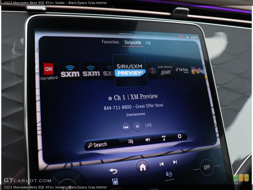 Black/Space Gray Interior Controls for the 2023 Mercedes-Benz EQS 450+ Sedan #146381572