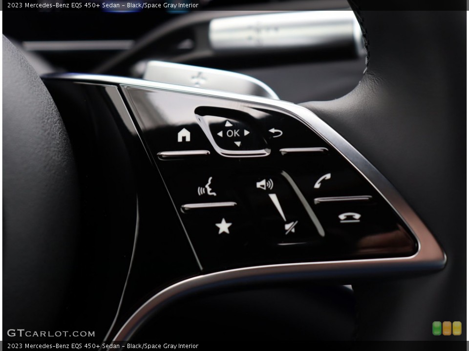 Black/Space Gray Interior Steering Wheel for the 2023 Mercedes-Benz EQS 450+ Sedan #146381689
