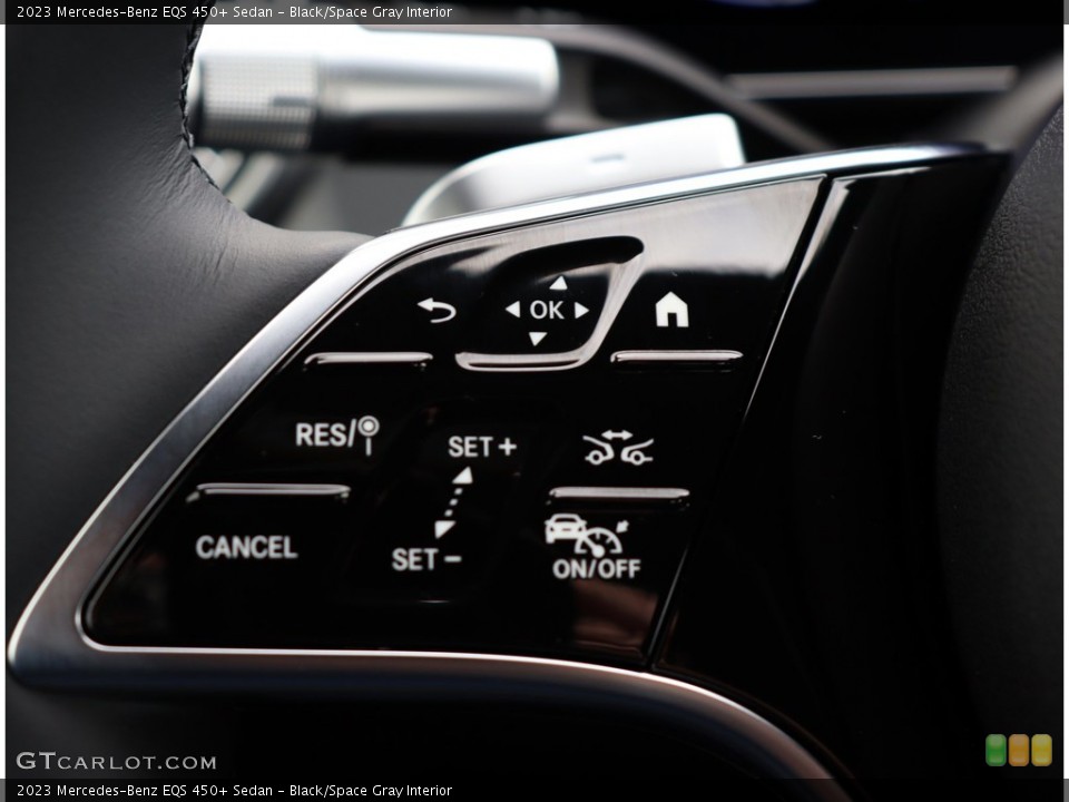 Black/Space Gray Interior Steering Wheel for the 2023 Mercedes-Benz EQS 450+ Sedan #146381718