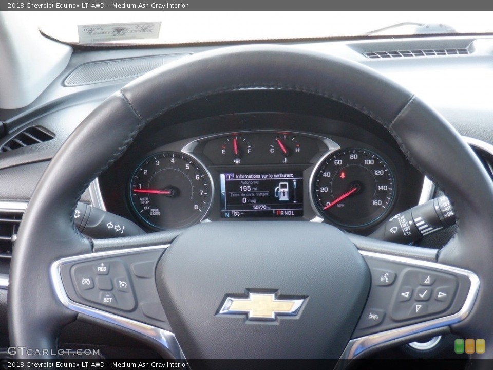 Medium Ash Gray Interior Steering Wheel for the 2018 Chevrolet Equinox LT AWD #146383455