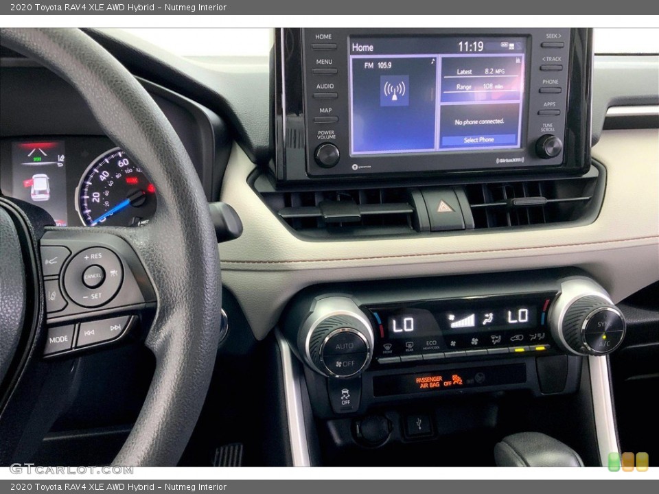 Nutmeg Interior Controls for the 2020 Toyota RAV4 XLE AWD Hybrid #146385733
