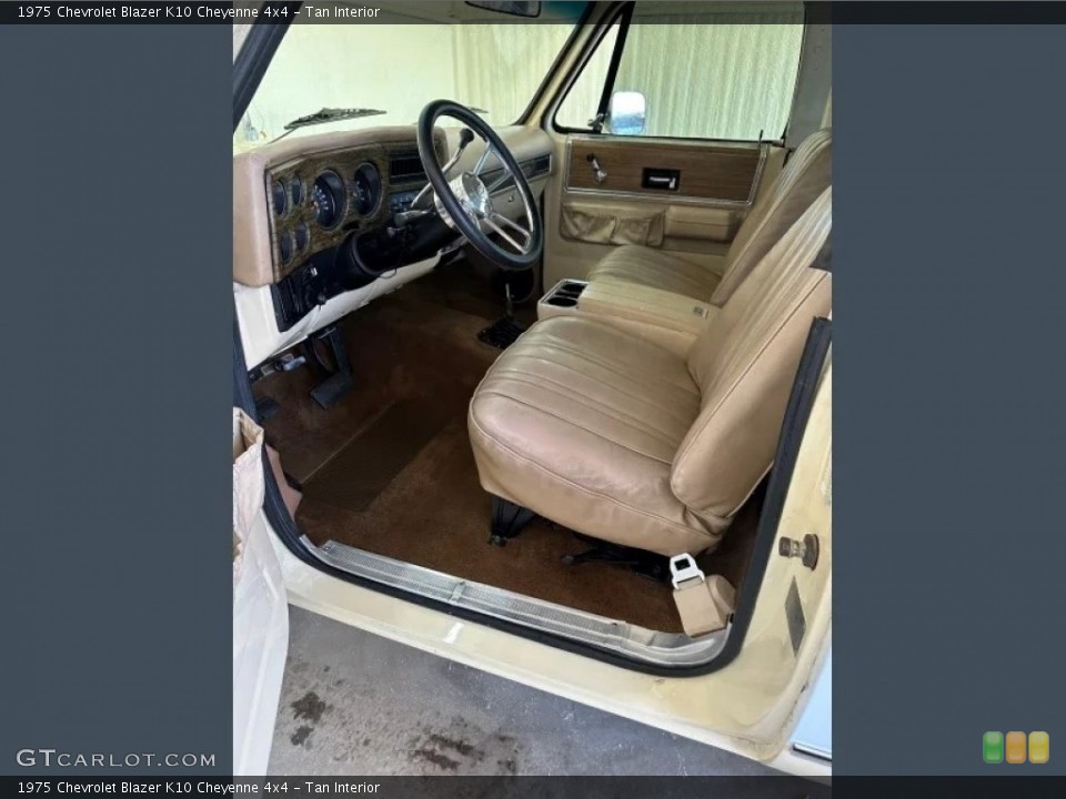 Tan Interior Front Seat for the 1975 Chevrolet Blazer K10 Cheyenne 4x4 #146387244
