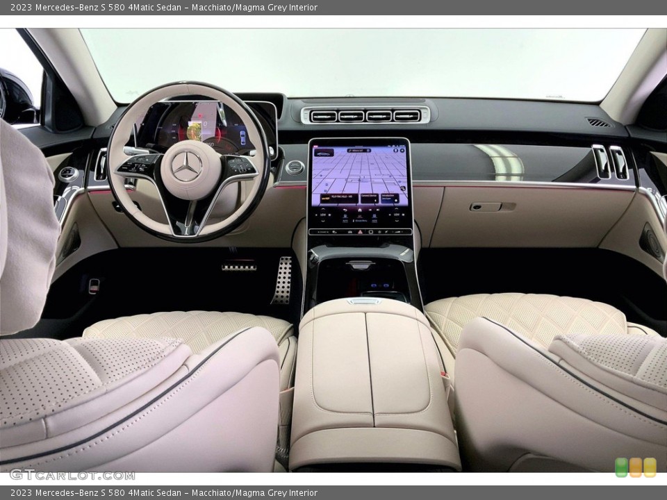 Macchiato/Magma Grey Interior Dashboard for the 2023 Mercedes-Benz S 580 4Matic Sedan #146390411