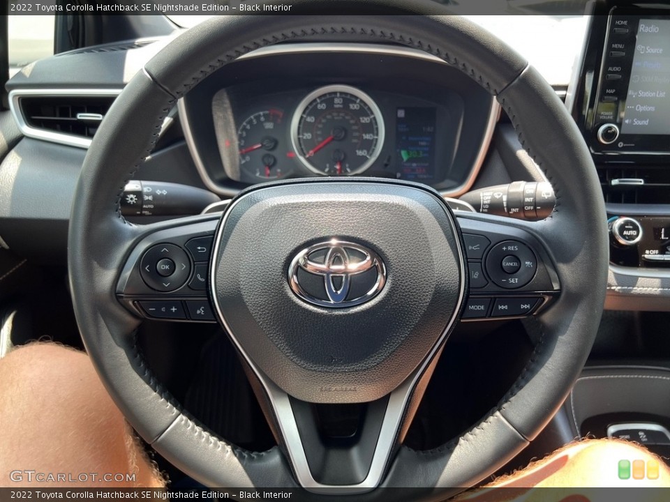 Black Interior Steering Wheel for the 2022 Toyota Corolla Hatchback SE Nightshade Edition #146392268