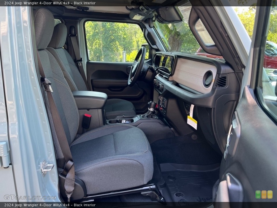 Black Interior Front Seat for the 2024 Jeep Wrangler 4-Door Willys 4x4 #146393681
