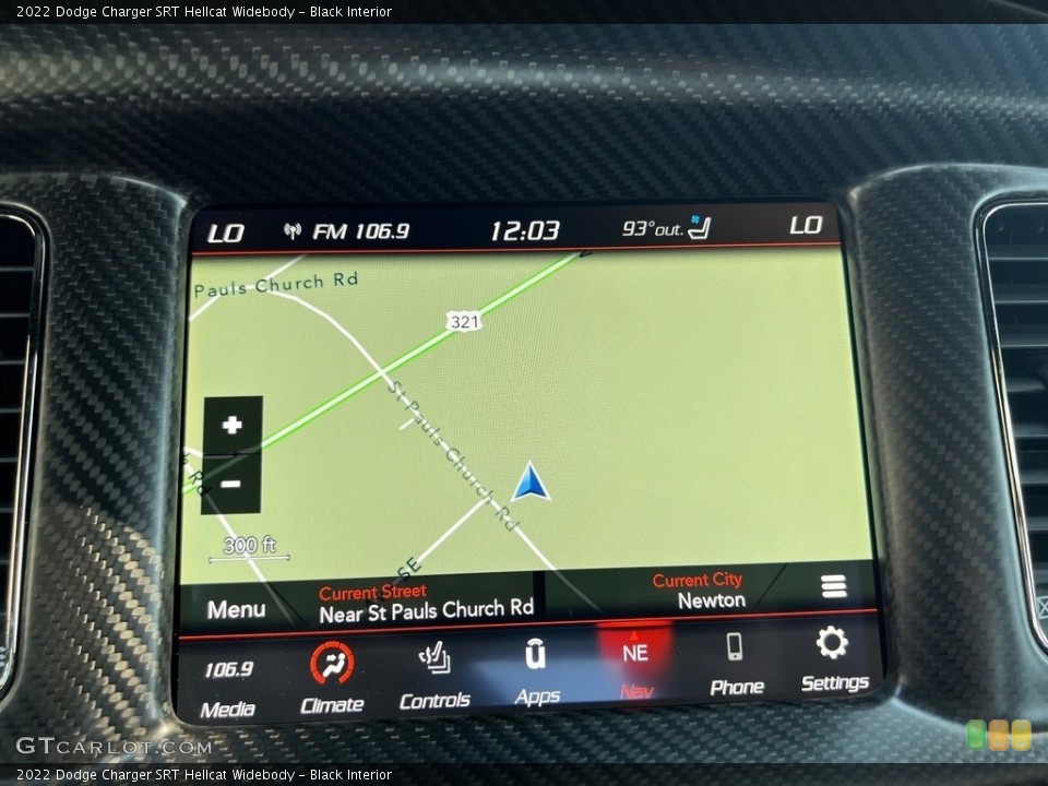 Black Interior Navigation for the 2022 Dodge Charger SRT Hellcat Widebody #146394446