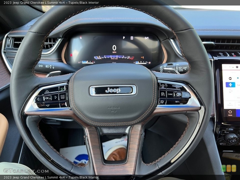 Tupelo/Black Interior Steering Wheel for the 2023 Jeep Grand Cherokee L Summit 4x4 #146400398