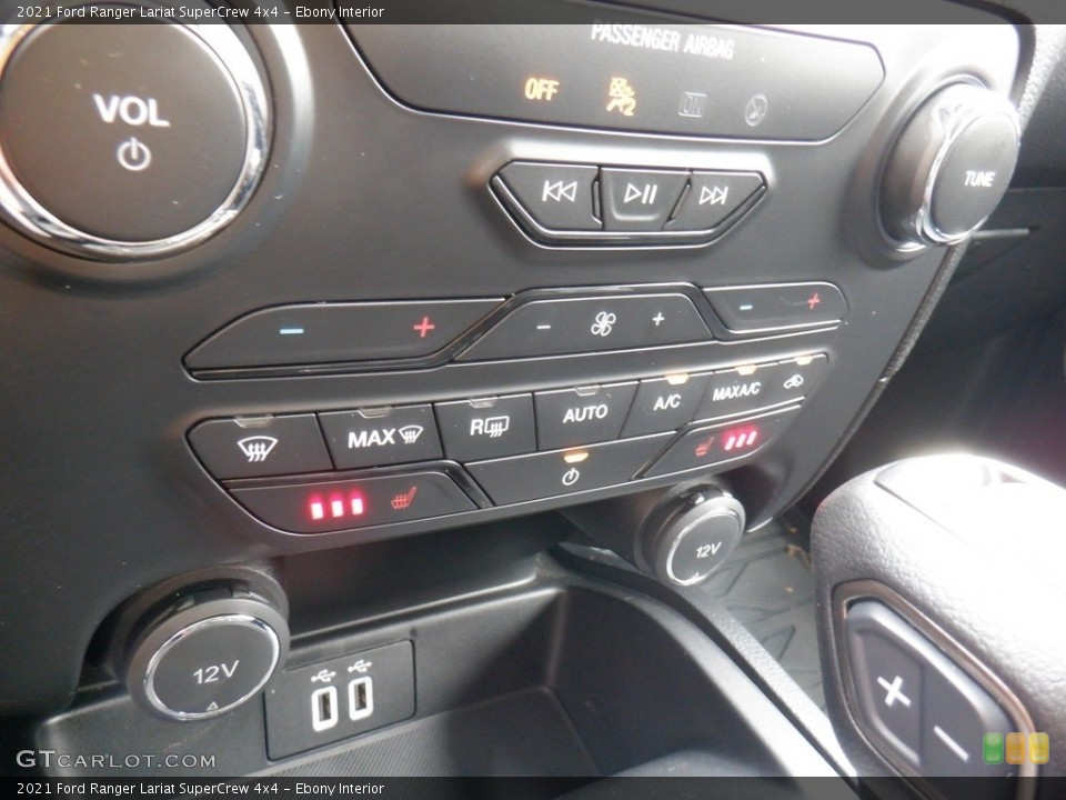 Ebony Interior Controls for the 2021 Ford Ranger Lariat SuperCrew 4x4 #146405145