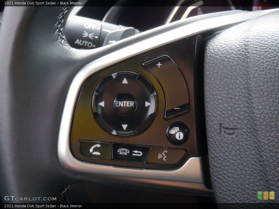 Black Interior Steering Wheel for the 2021 Honda Civic Sport Sedan #146409009