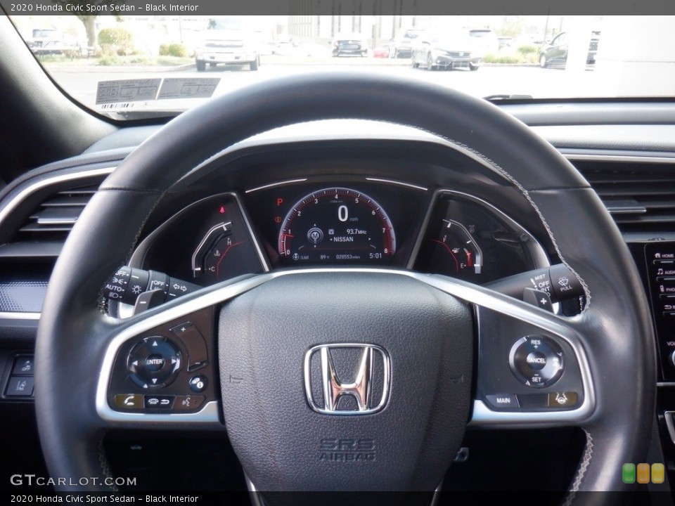 Black Interior Steering Wheel for the 2020 Honda Civic Sport Sedan #146417092