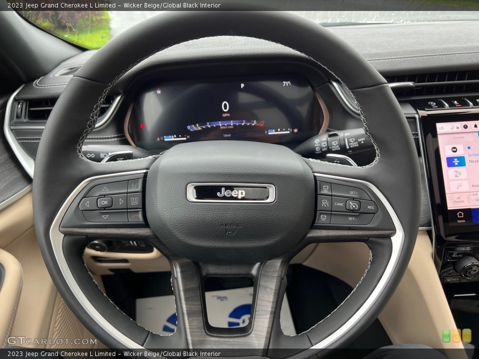 Wicker Beige/Global Black Interior Steering Wheel for the 2023 Jeep Grand Cherokee L Limited #146418546