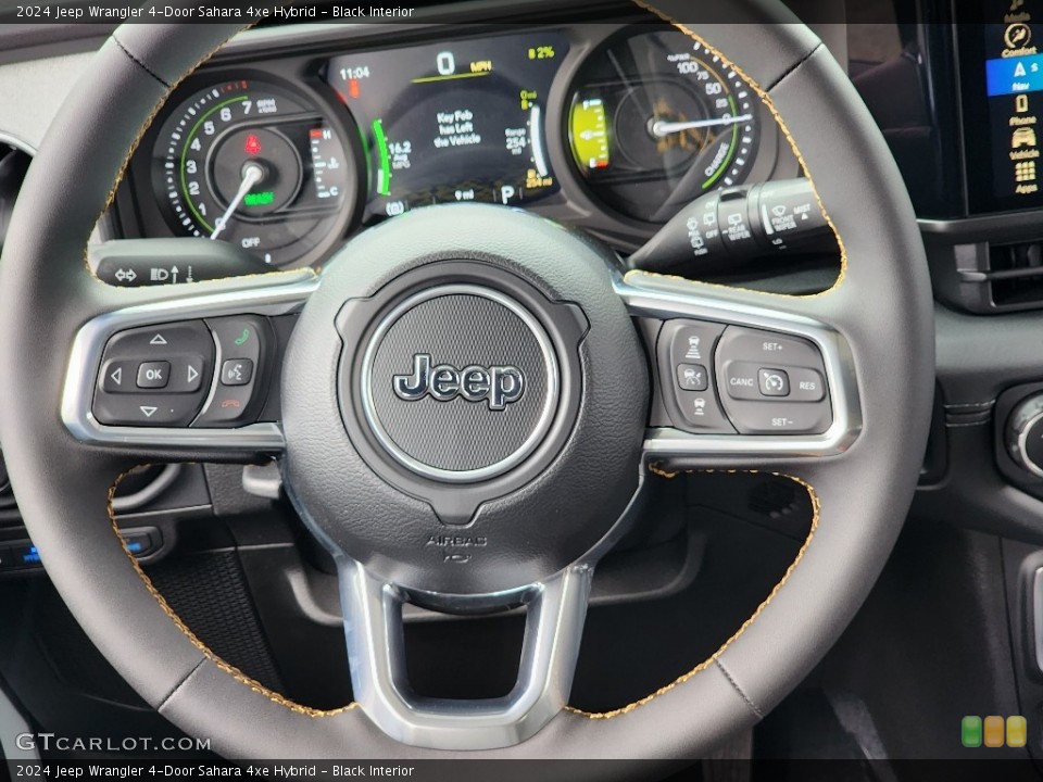 Black Interior Steering Wheel for the 2024 Jeep Wrangler 4-Door Sahara 4xe Hybrid #146419144