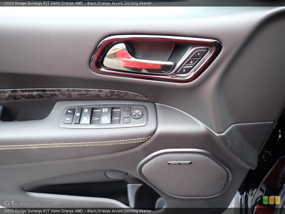 Black/Orange Accent Stitching Interior Door Panel for the 2023 Dodge Durango R/T Hemi Orange AWD #146420084