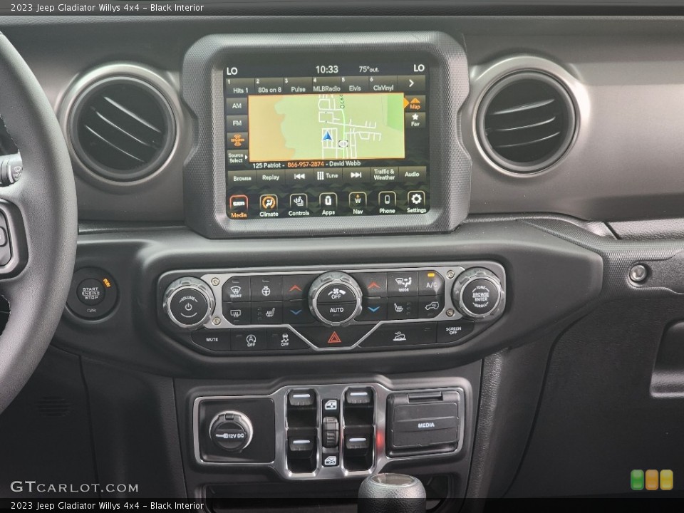 Black Interior Controls for the 2023 Jeep Gladiator Willys 4x4 #146420492
