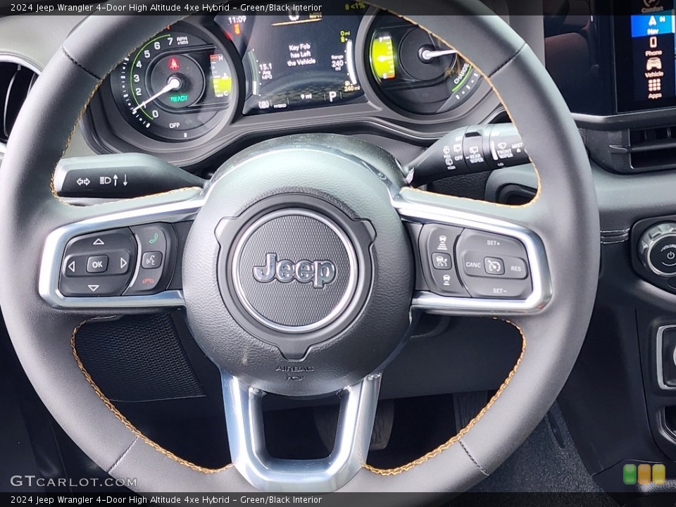 Green/Black Interior Steering Wheel for the 2024 Jeep Wrangler 4-Door High Altitude 4xe Hybrid #146420675
