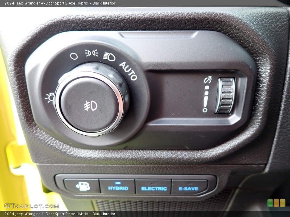 Black Interior Controls for the 2024 Jeep Wrangler 4-Door Sport S 4xe Hybrid #146421294