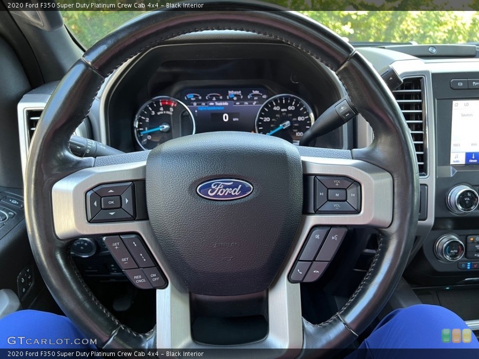 Black Interior Steering Wheel for the 2020 Ford F350 Super Duty Platinum Crew Cab 4x4 #146422144