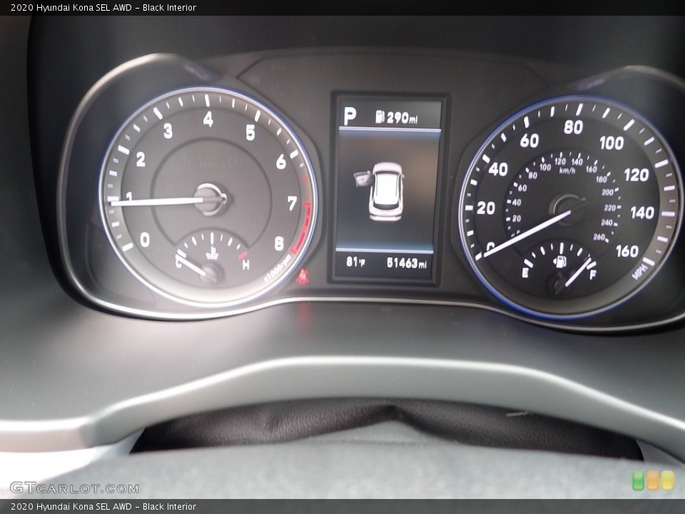 Black Interior Gauges for the 2020 Hyundai Kona SEL AWD #146423745