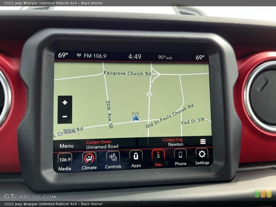 Black Interior Navigation for the 2020 Jeep Wrangler Unlimited Rubicon 4x4 #146427332