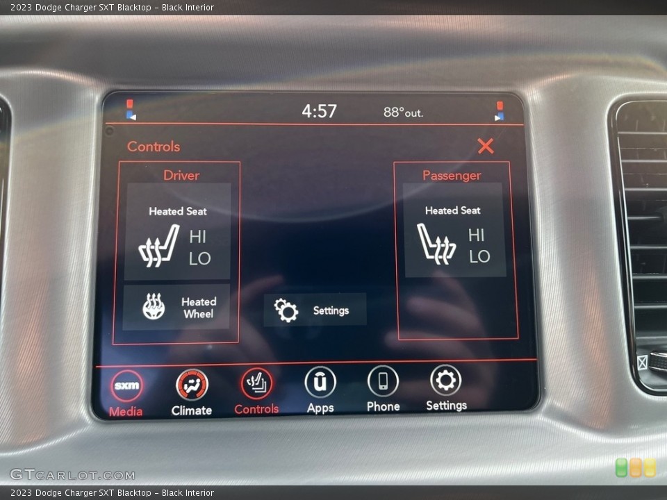 Black Interior Controls for the 2023 Dodge Charger SXT Blacktop #146428670