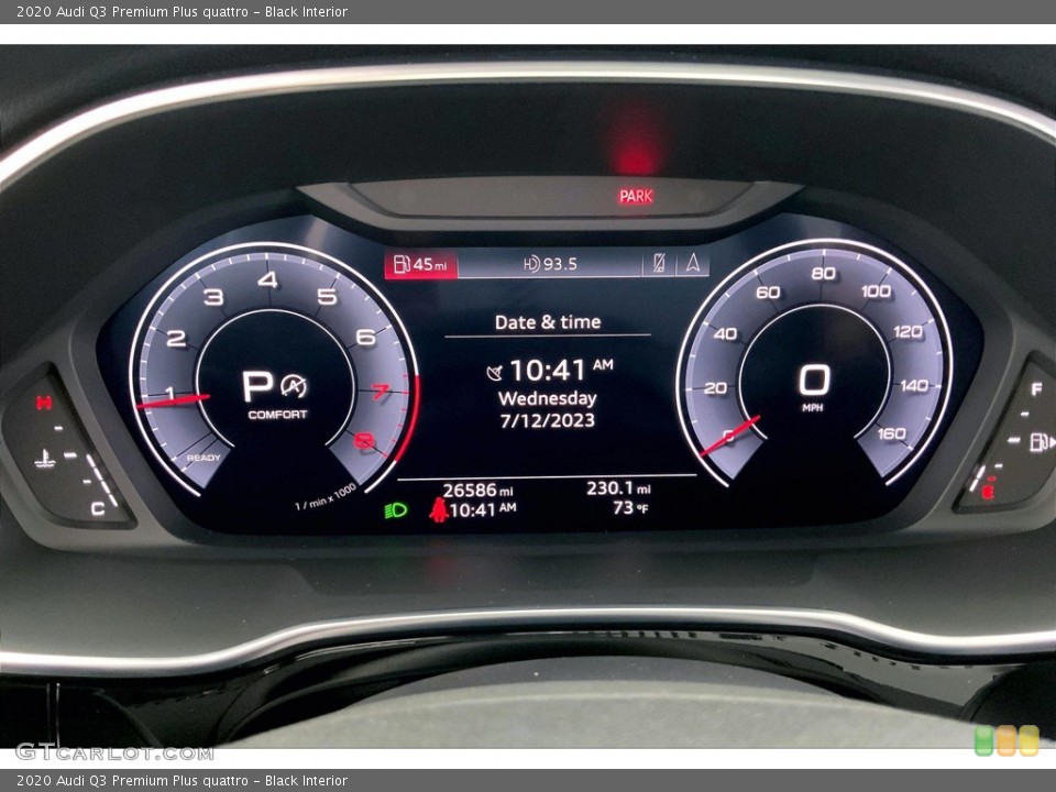 Black Interior Gauges for the 2020 Audi Q3 Premium Plus quattro #146428742