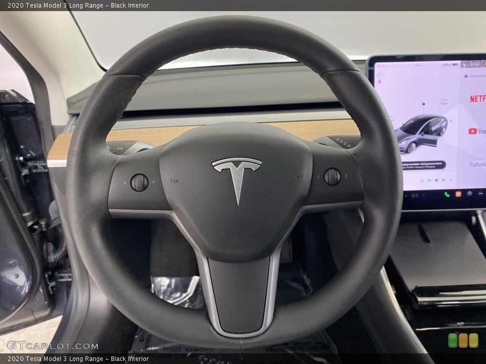 Black Interior Steering Wheel for the 2020 Tesla Model 3 Long Range #146429765