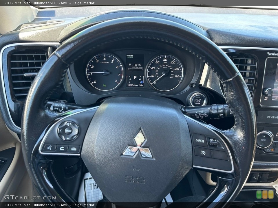 Beige Interior Steering Wheel for the 2017 Mitsubishi Outlander SEL S-AWC #146432021