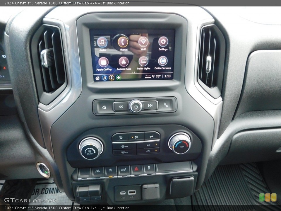 Jet Black Interior Controls for the 2024 Chevrolet Silverado 1500 Custom Crew Cab 4x4 #146432174